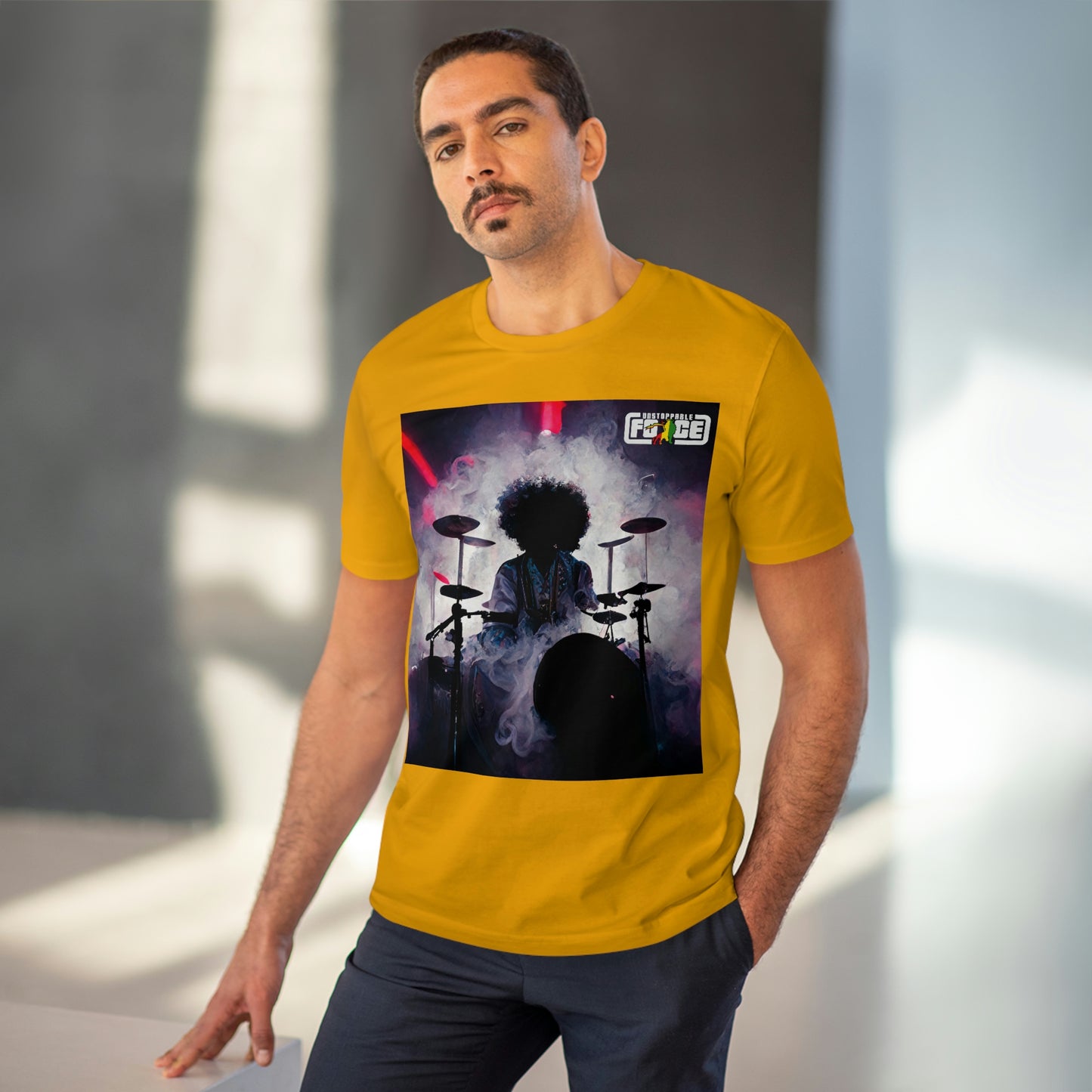 Shadow Afro Drummer -UFB Organic Creator T-shirt - Unisex