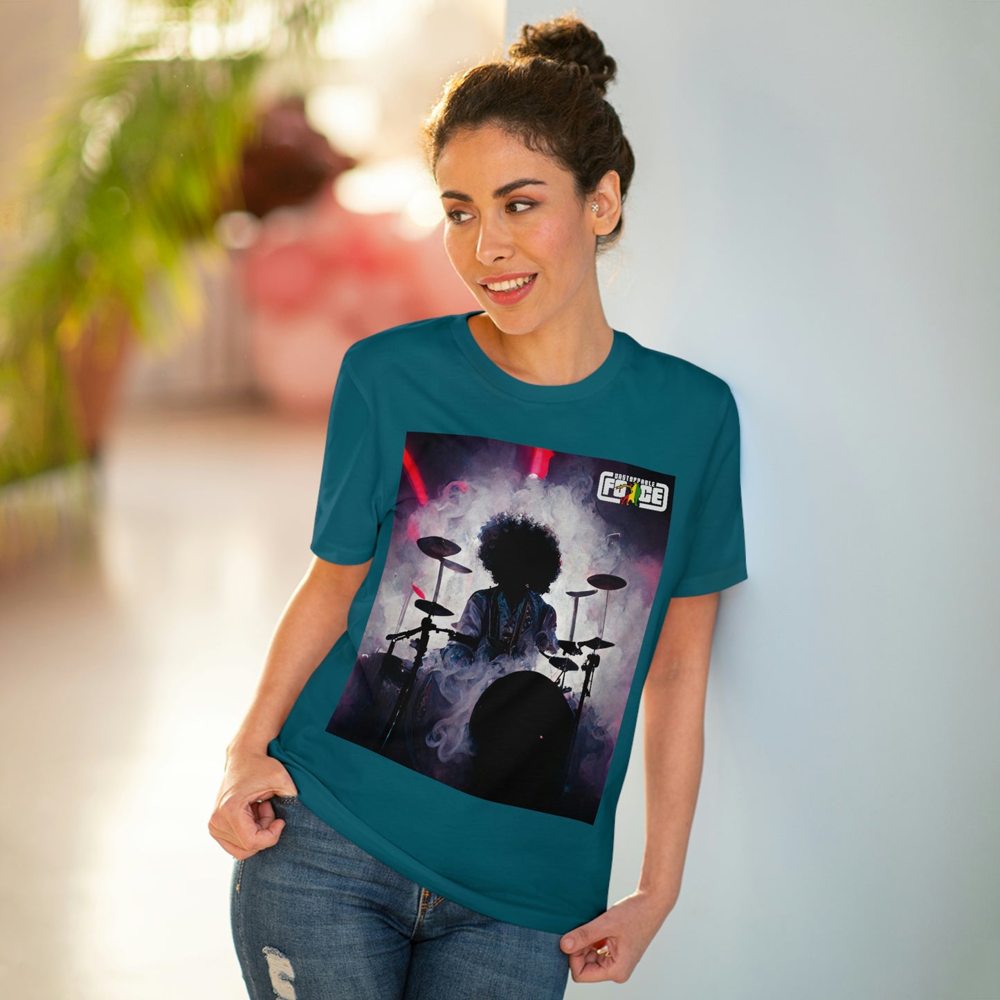 Shadow Afro Drummer -UFB Organic Creator T-shirt - Unisex