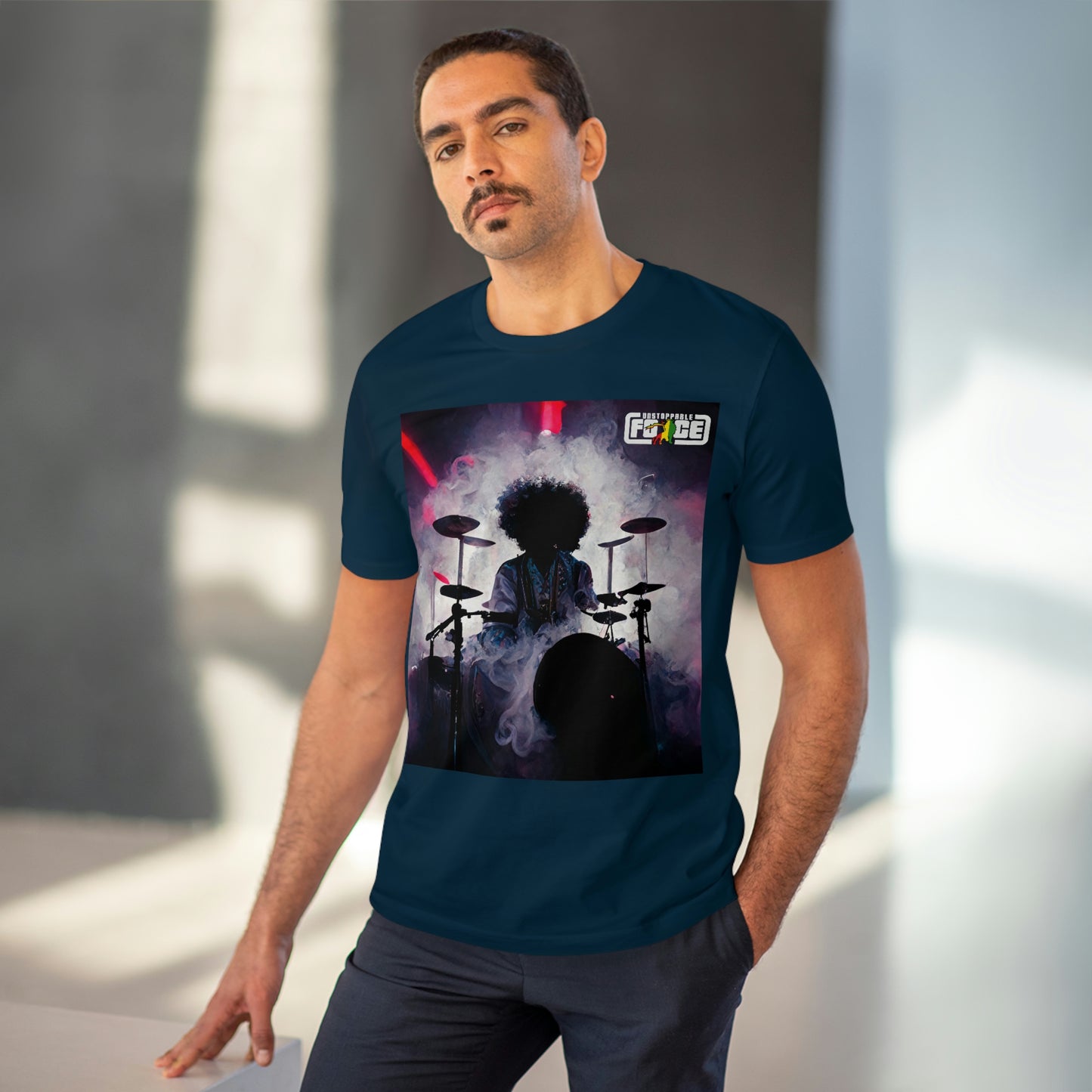 Shadow Afro Drummer -UFB Organic Creator T-shirt - Unisex