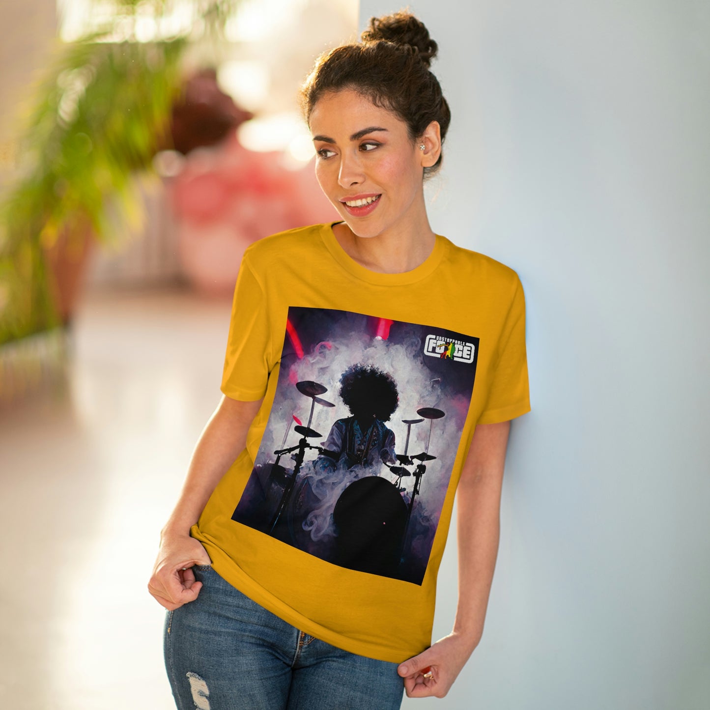 Shadow Afro Drummer -UFB Organic Creator T-shirt - Unisex