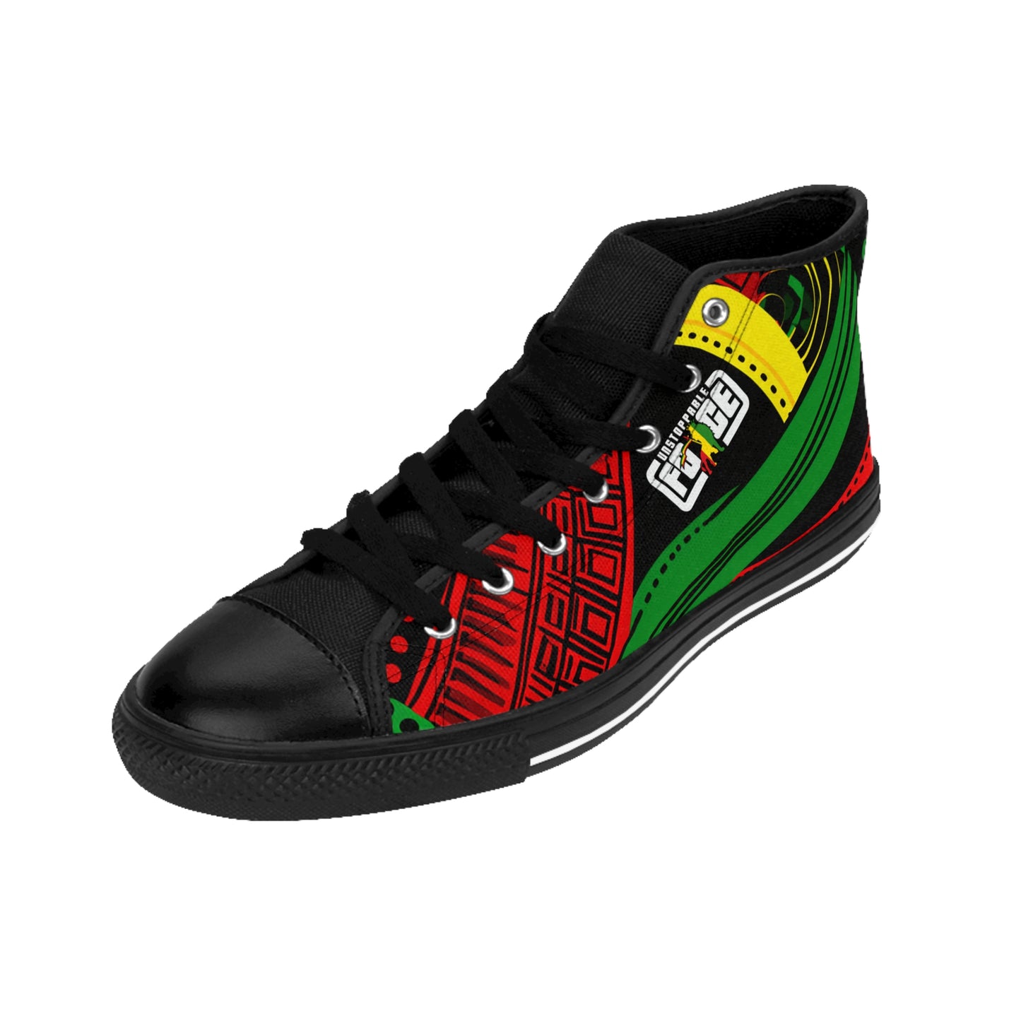 African Fabric Unstoppable Force  Men's Classic Sneakers