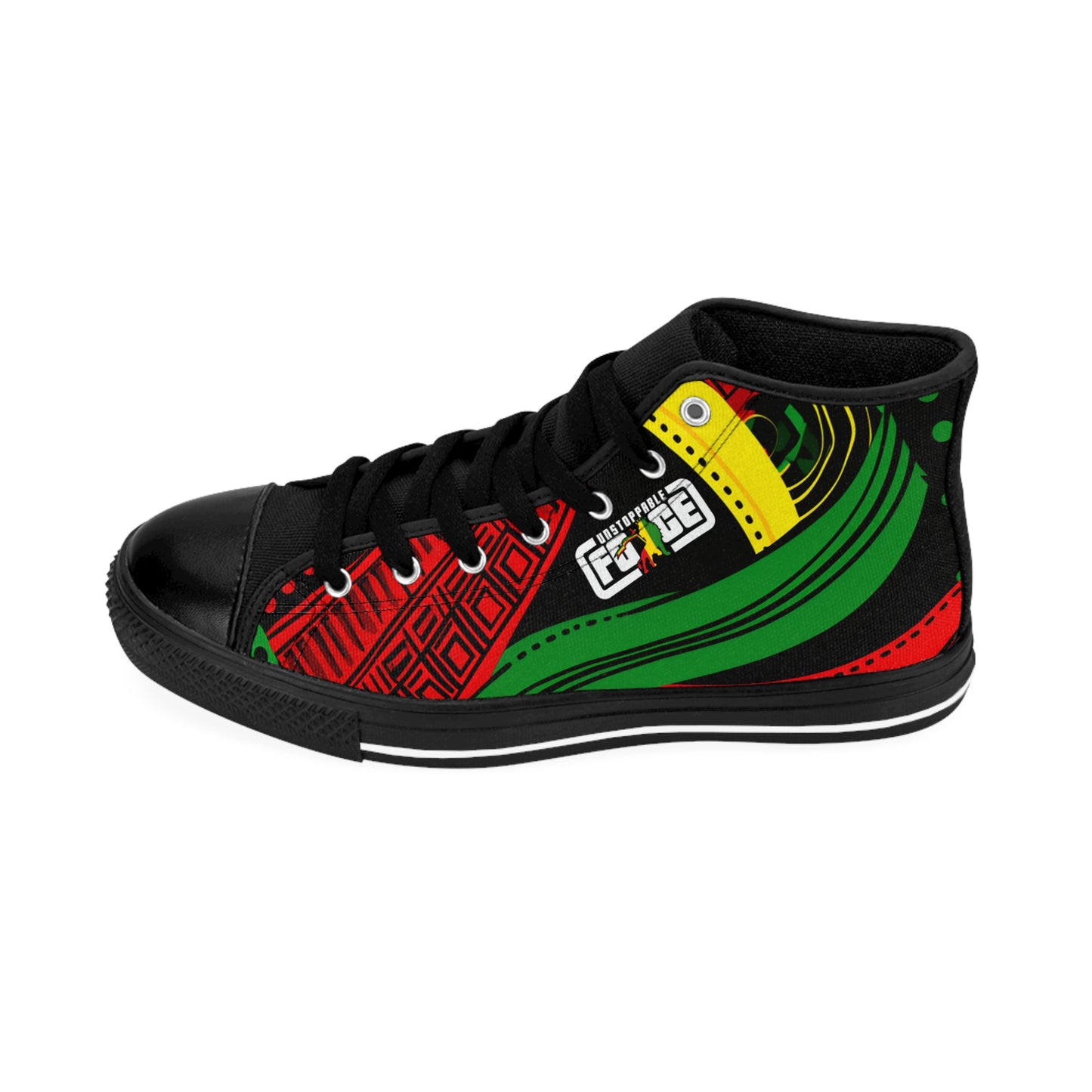 African Fabric Unstoppable Force  Men's Classic Sneakers