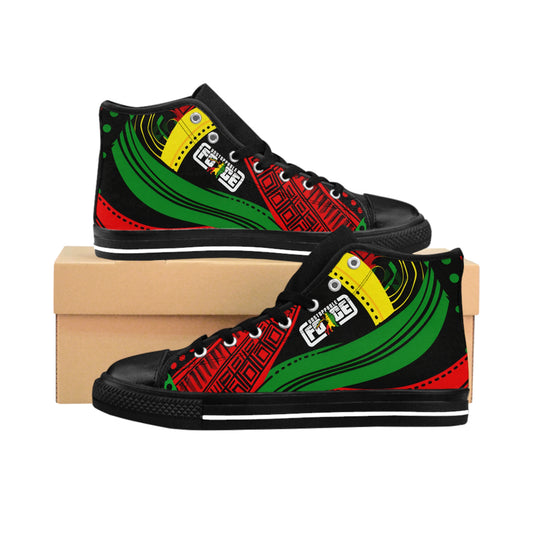 African Fabric Unstoppable Force  Men's Classic Sneakers