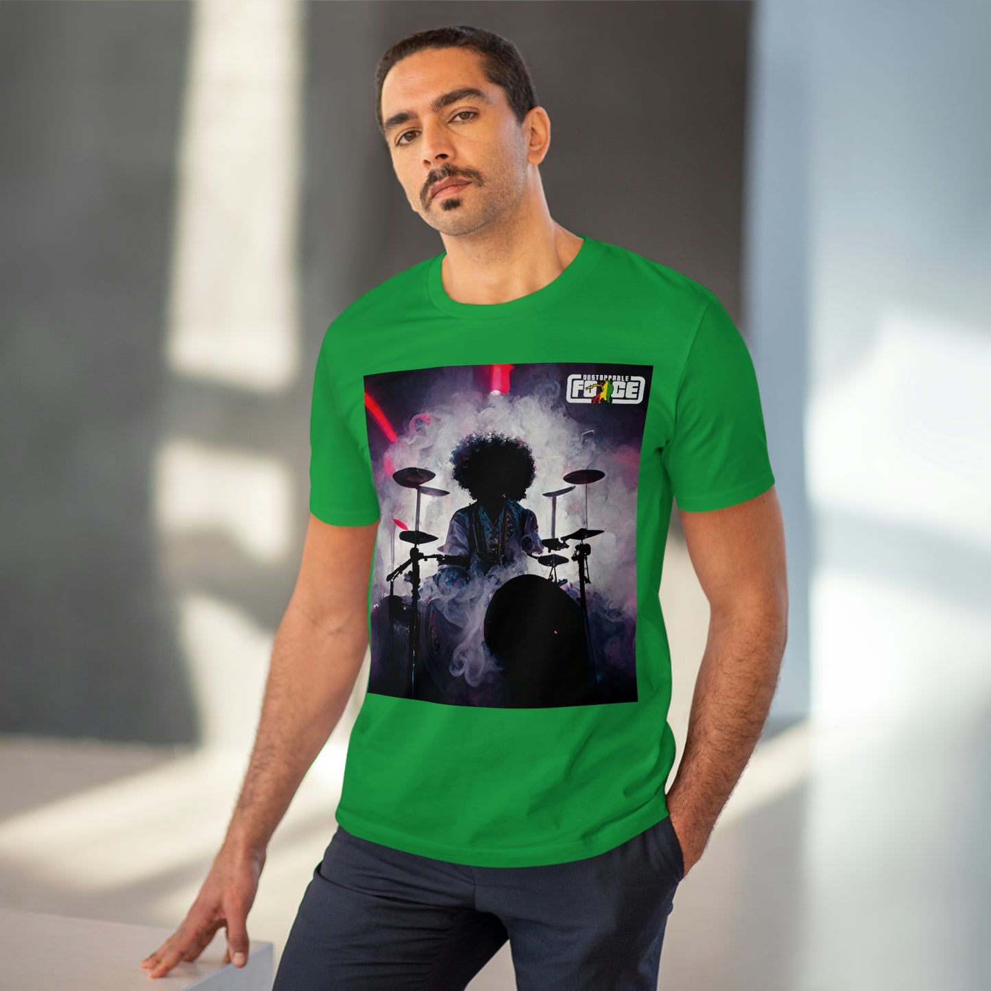 Shadow Afro Drummer -UFB Organic Creator T-shirt - Unisex