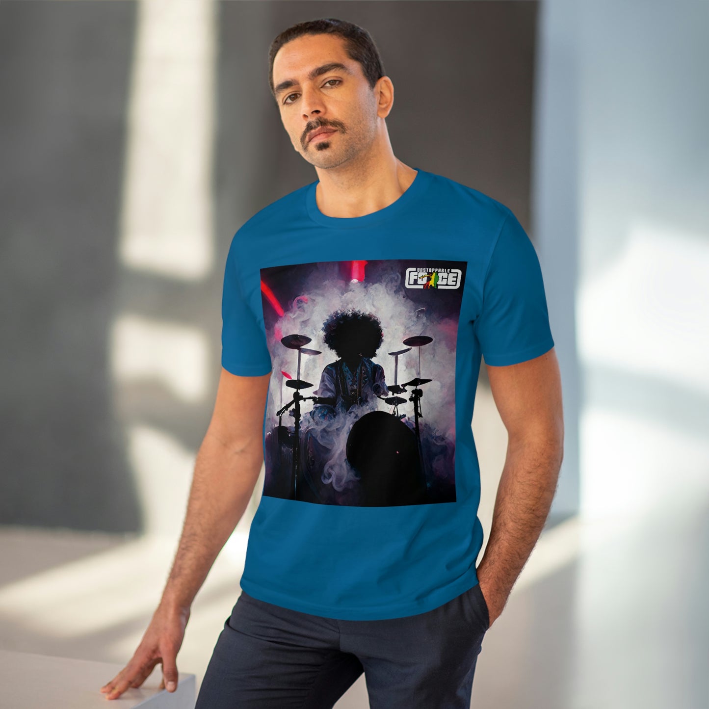 Shadow Afro Drummer -UFB Organic Creator T-shirt - Unisex