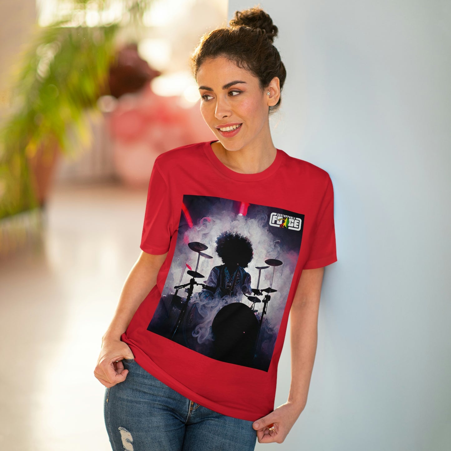 Shadow Afro Drummer -UFB Organic Creator T-shirt - Unisex