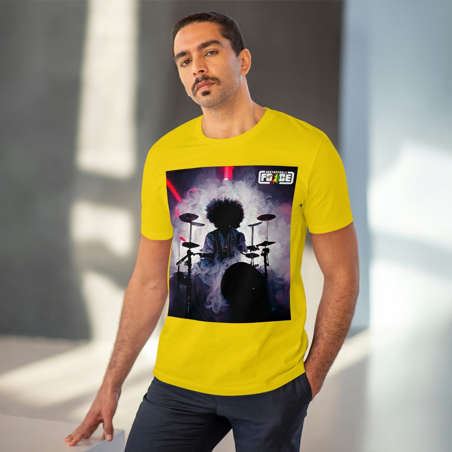 Shadow Afro Drummer -UFB Organic Creator T-shirt - Unisex