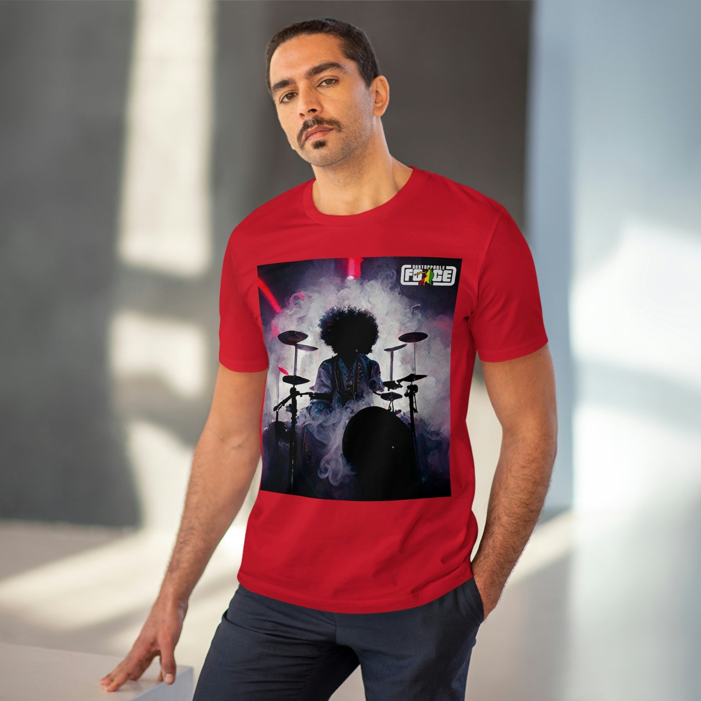 Shadow Afro Drummer -UFB Organic Creator T-shirt - Unisex