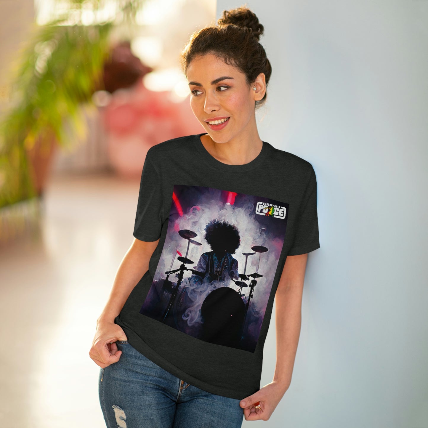 Shadow Afro Drummer -UFB Organic Creator T-shirt - Unisex