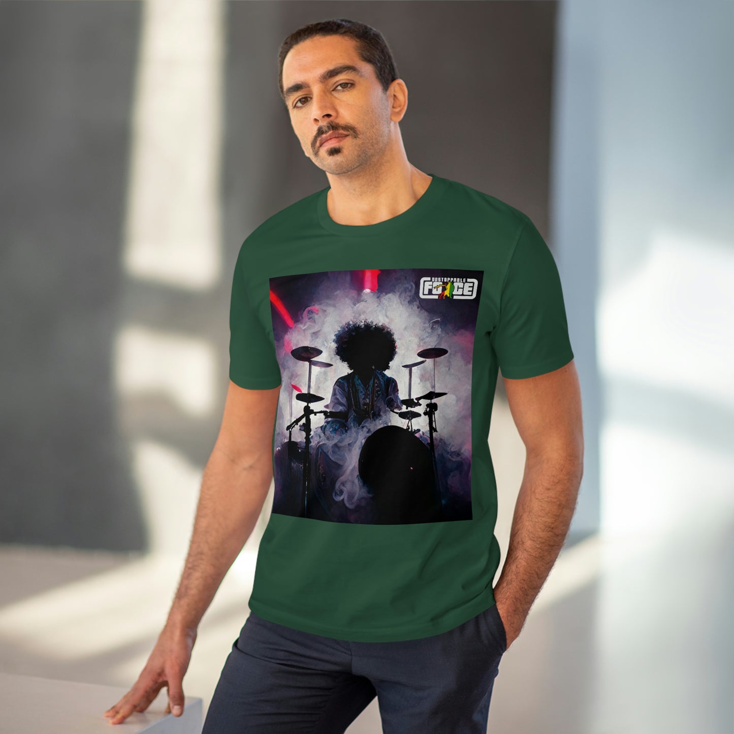 Shadow Afro Drummer -UFB Organic Creator T-shirt - Unisex