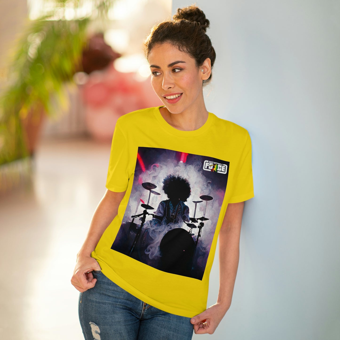 Shadow Afro Drummer -UFB Organic Creator T-shirt - Unisex