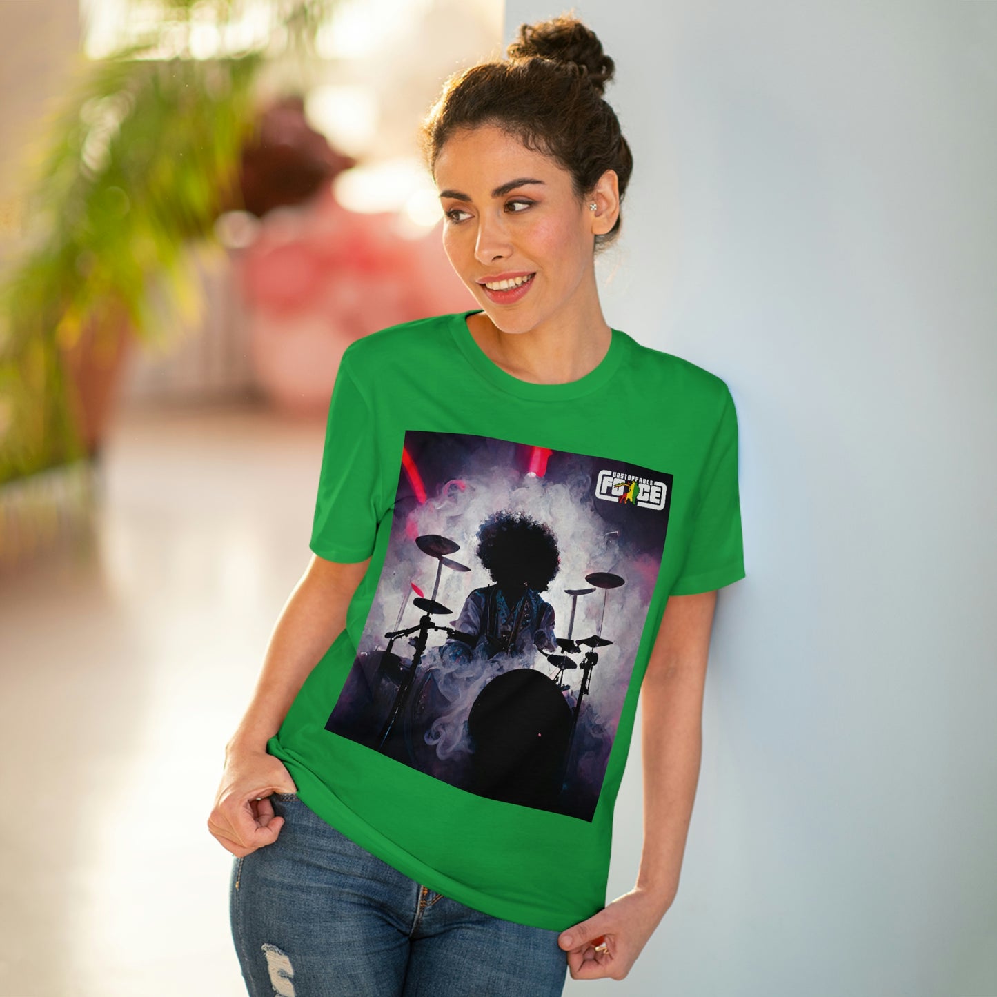 Shadow Afro Drummer -UFB Organic Creator T-shirt - Unisex