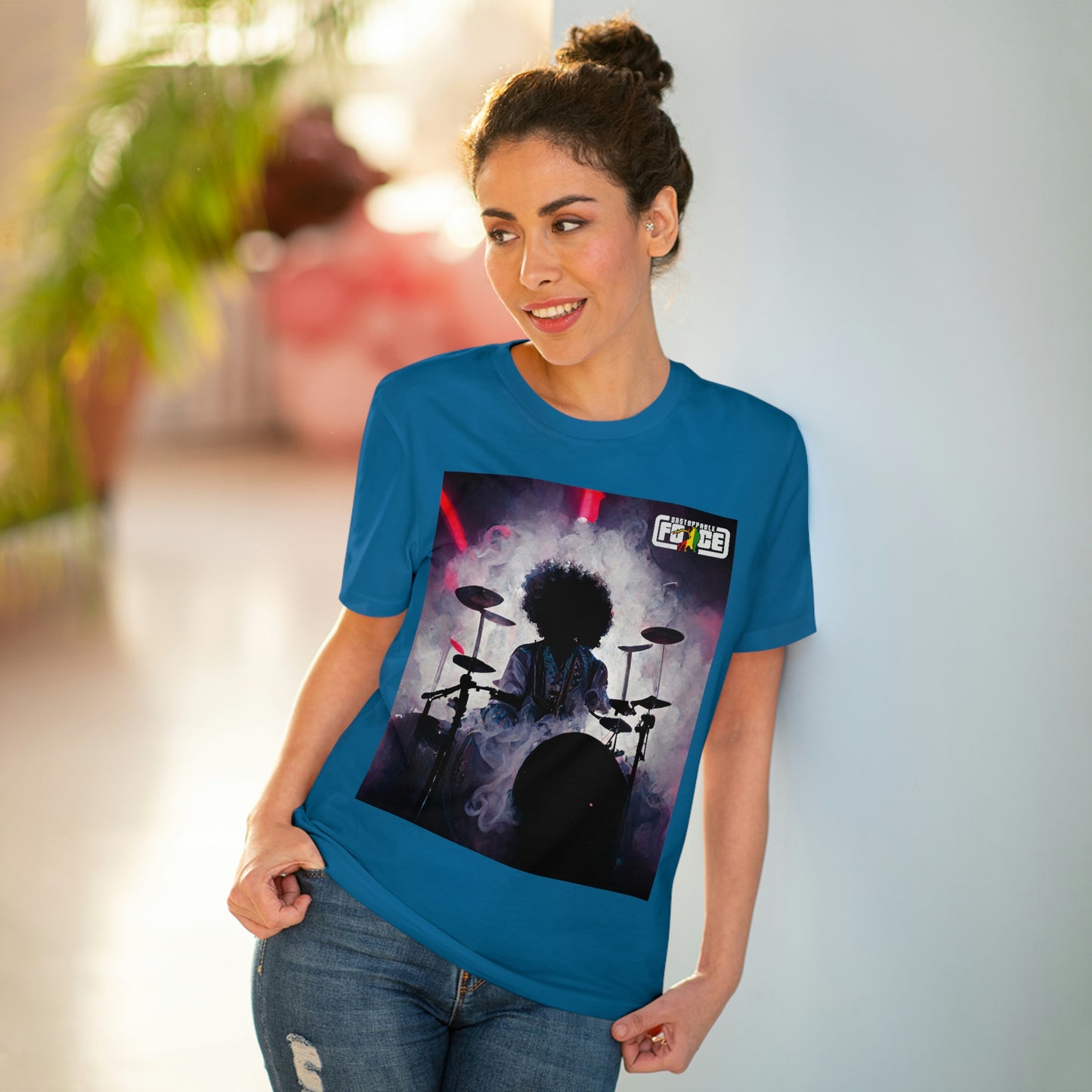 Shadow Afro Drummer -UFB Organic Creator T-shirt - Unisex