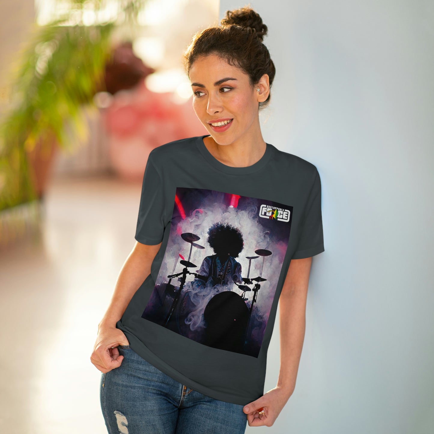 Shadow Afro Drummer -UFB Organic Creator T-shirt - Unisex